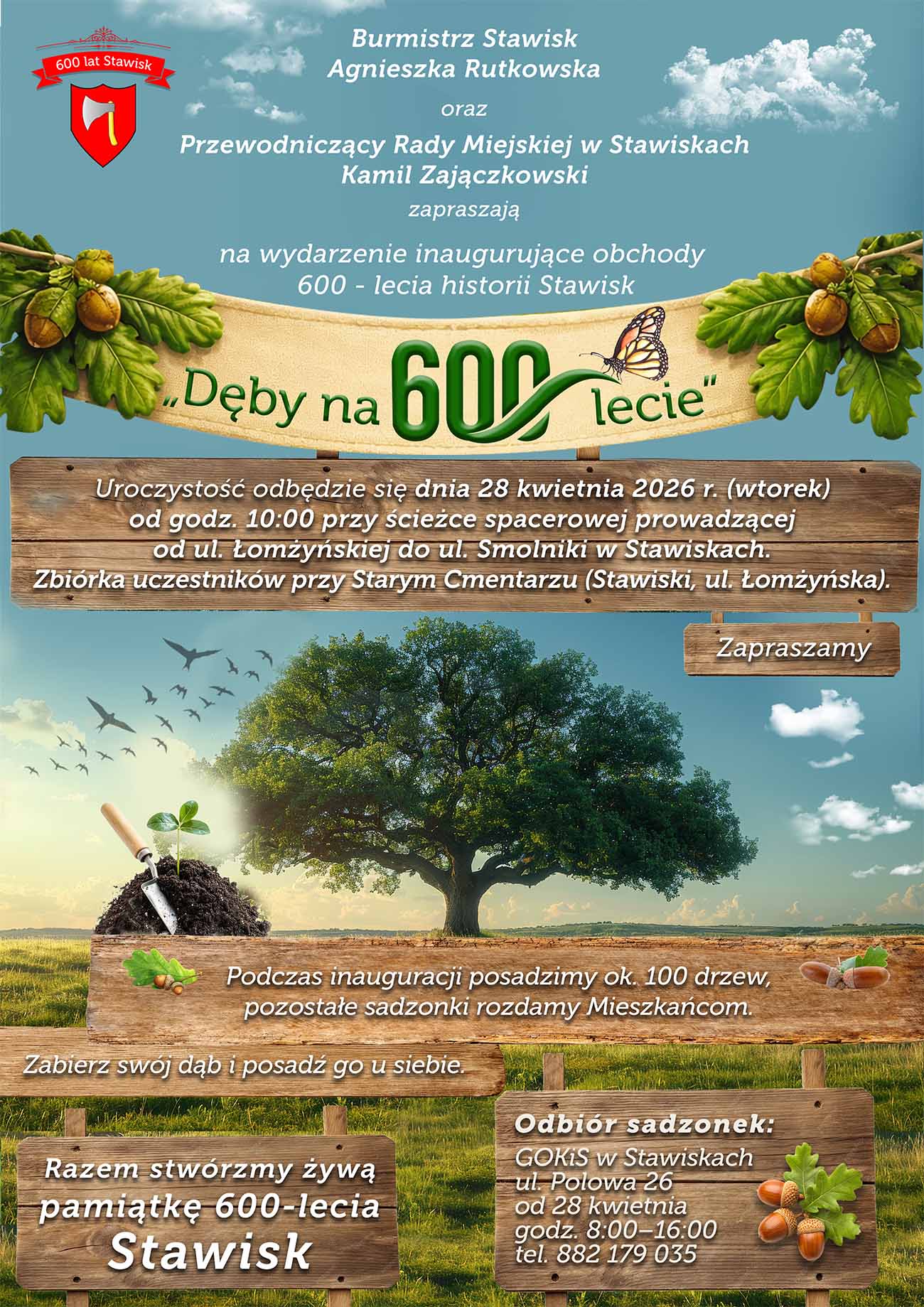 Plakat drzewa 600 lat sadzenie debów WEB